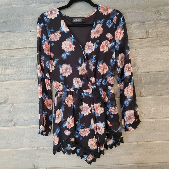 Astr Pants - Astr Floral Romper Jumper Nordstrom Small
